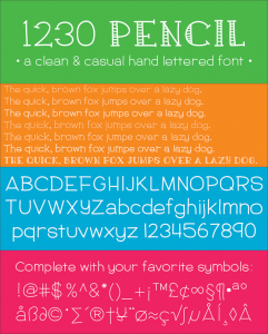 1230 Pencil Font