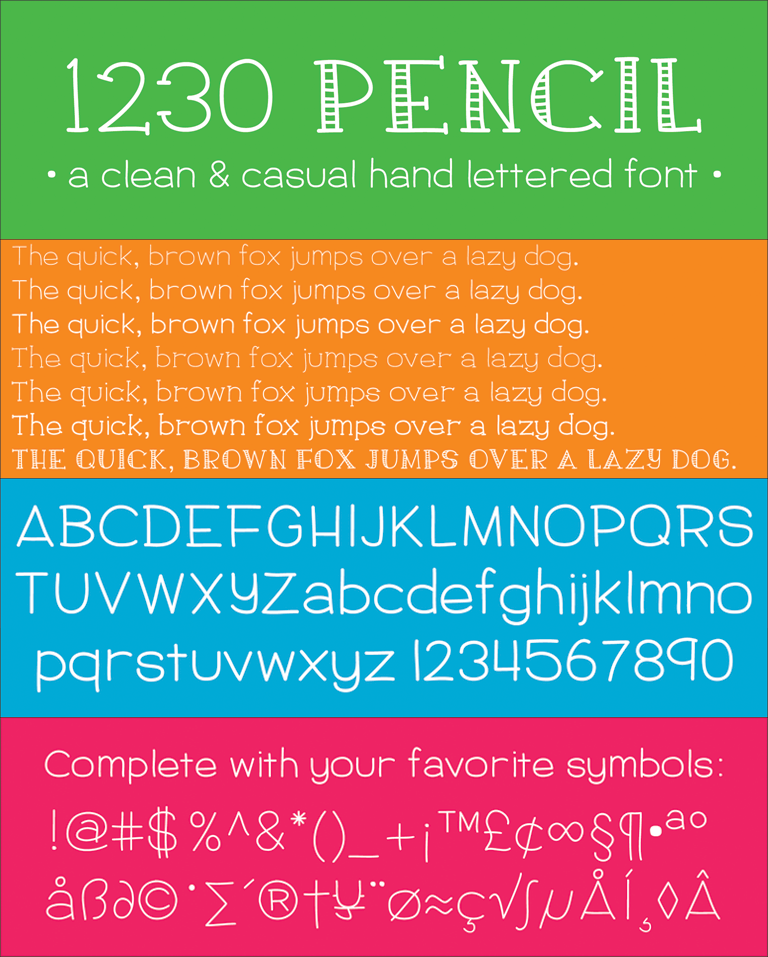 1230 Pencil Font