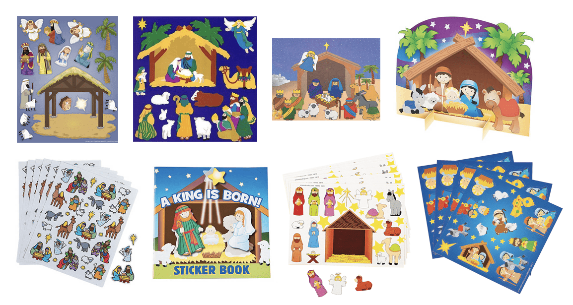 CHRISTMAS Classroom Activity mixed Religious Education 12 Make a NATIVITY Sticker Sheets & JESUS Loves YOU 254 Sticker BOOK 
